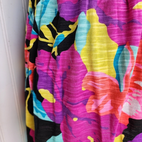 ROXY TROPICAL FLORAL Colorful MERRY VALE ONE SHOULDER Dress Stretch Sz S - Picture 8 of 14